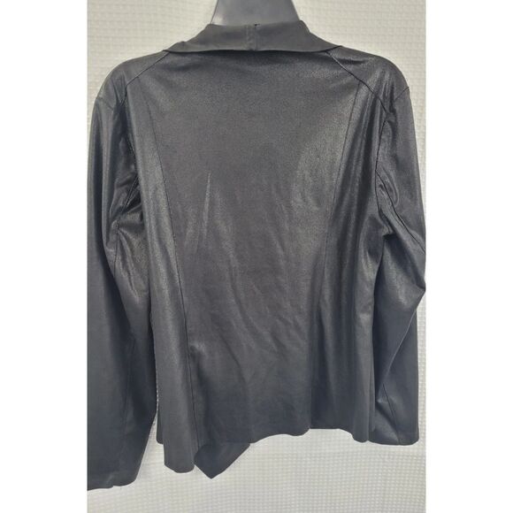 Mote Black Faux Suede Asymmetrical Zip Drape Lightweight Soft Moto Jacket Sz XL - Picture 7 of 8